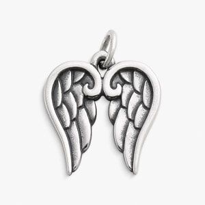 Sterling silver angel wings charm.