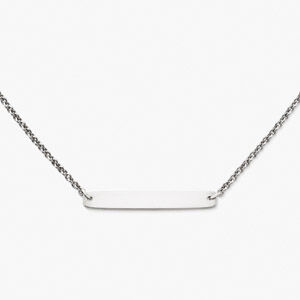 Sterling silver personalized necklace and chain.