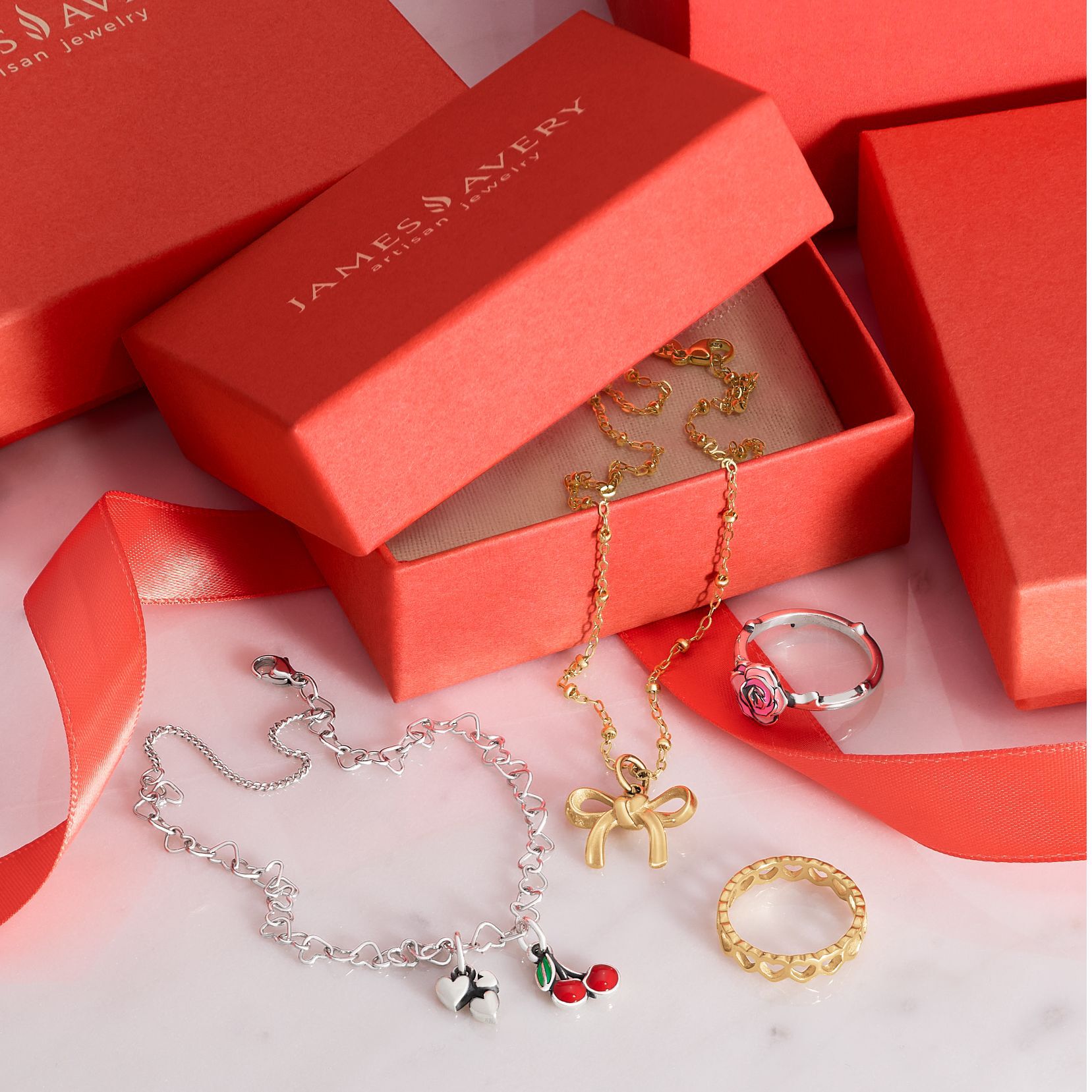 James Avery coral box with Sterling Silver and Gold Jewelry Gifts
