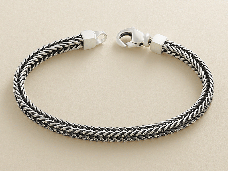 Sterling silvery heavy curb bracelets