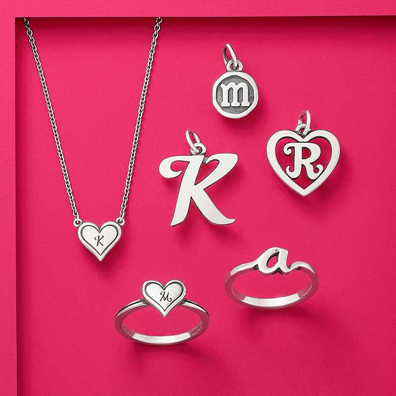 Sterling silver initial designs from James Avery.