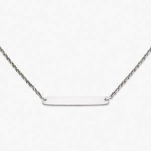 Sterling Silver Petite Engravable Horizon Necklace Adjustable