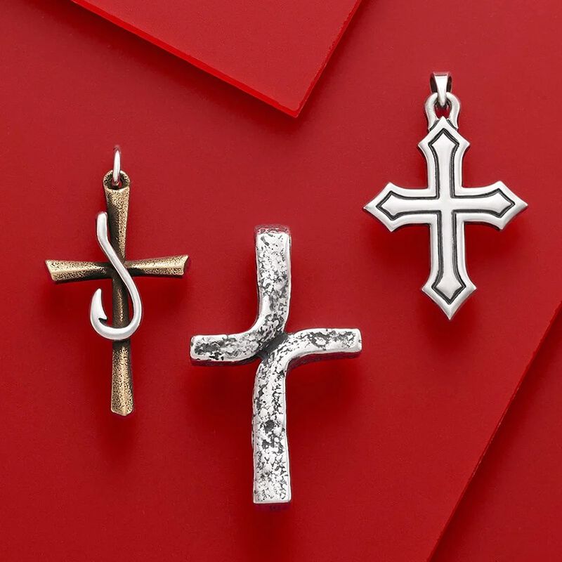 Three Sterling silver crosses in various sizes from James Avery.