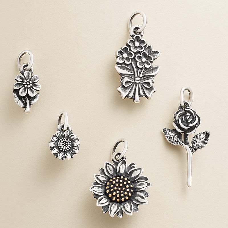 Sterling silver flower charms