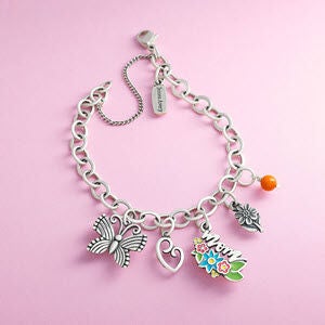 Forged Link Charm Bracelet in Sterling Silver