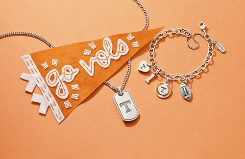 Tennessee Volunteers Collegiate Jewelry Collection on orange background