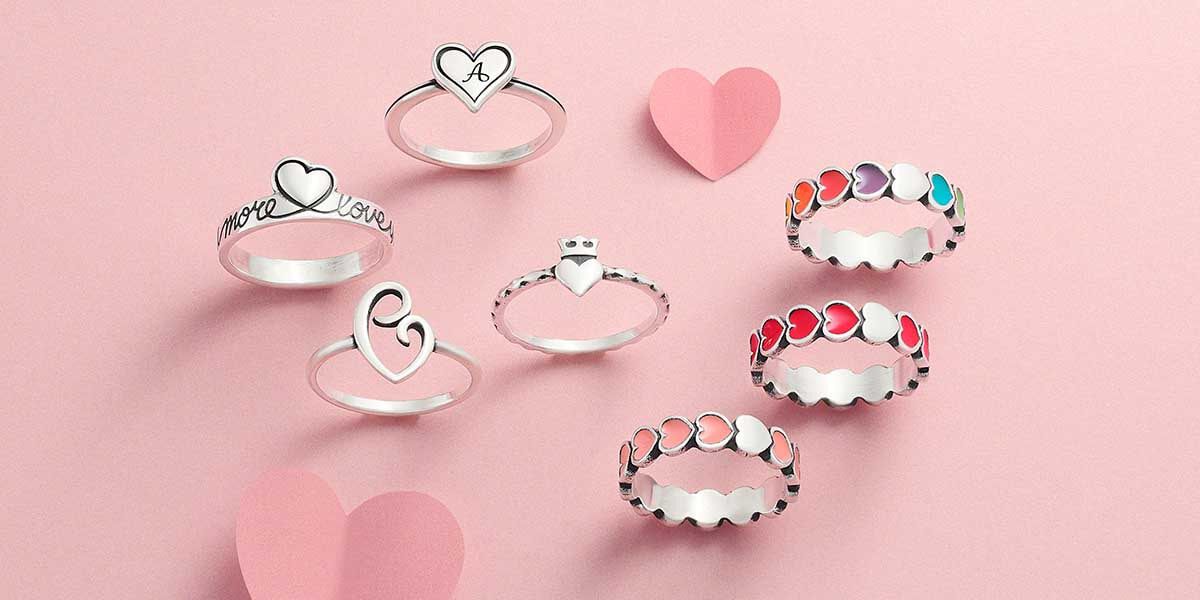 Sterling silver heart ring designs from James Avery.