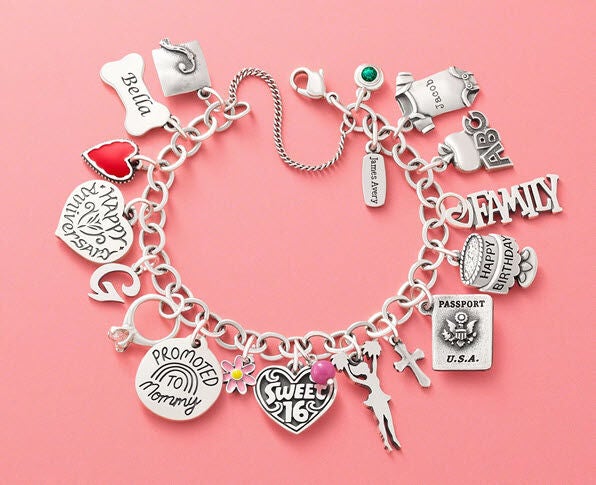Forged Link Charm Bracelet loaded with several charms