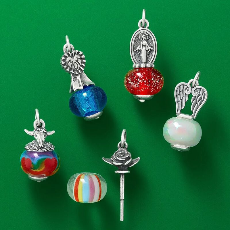 Create your own art glass bead jewelry choose from a variety of sterling silver finials and colorful beads