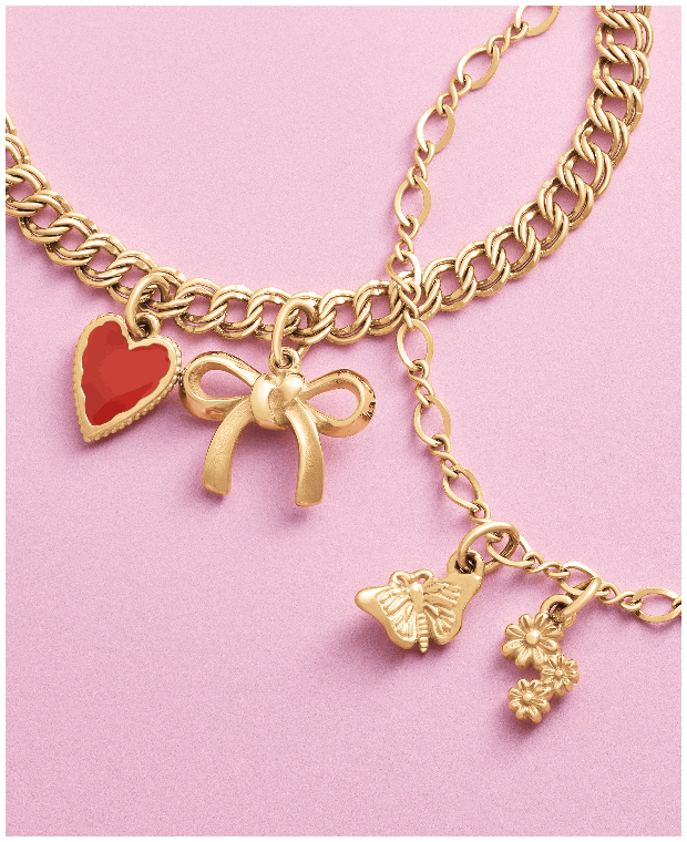 Gold - Buy a gold charm and a silver charm (or two gold charms), and get an eligible silver charm holder FREE - or $89 off a gold charm holder!