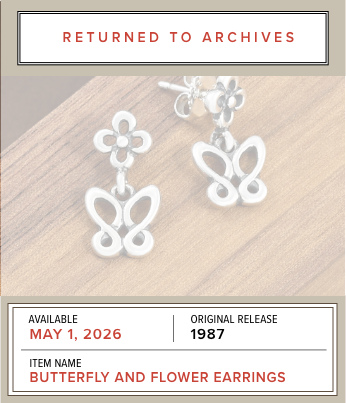 RETURNED TO ARCHIVES - Available Starting May 1, 2026 - Original Release 1987 - Item Name: BUTTERFLY AND FLOWER EARRING