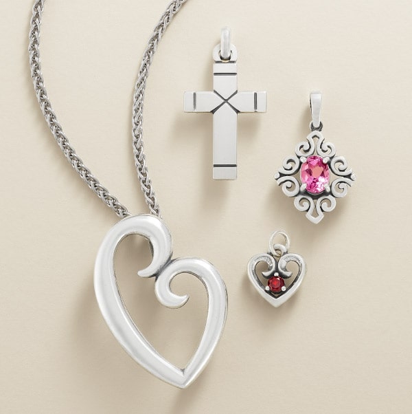 heart and cross pendants