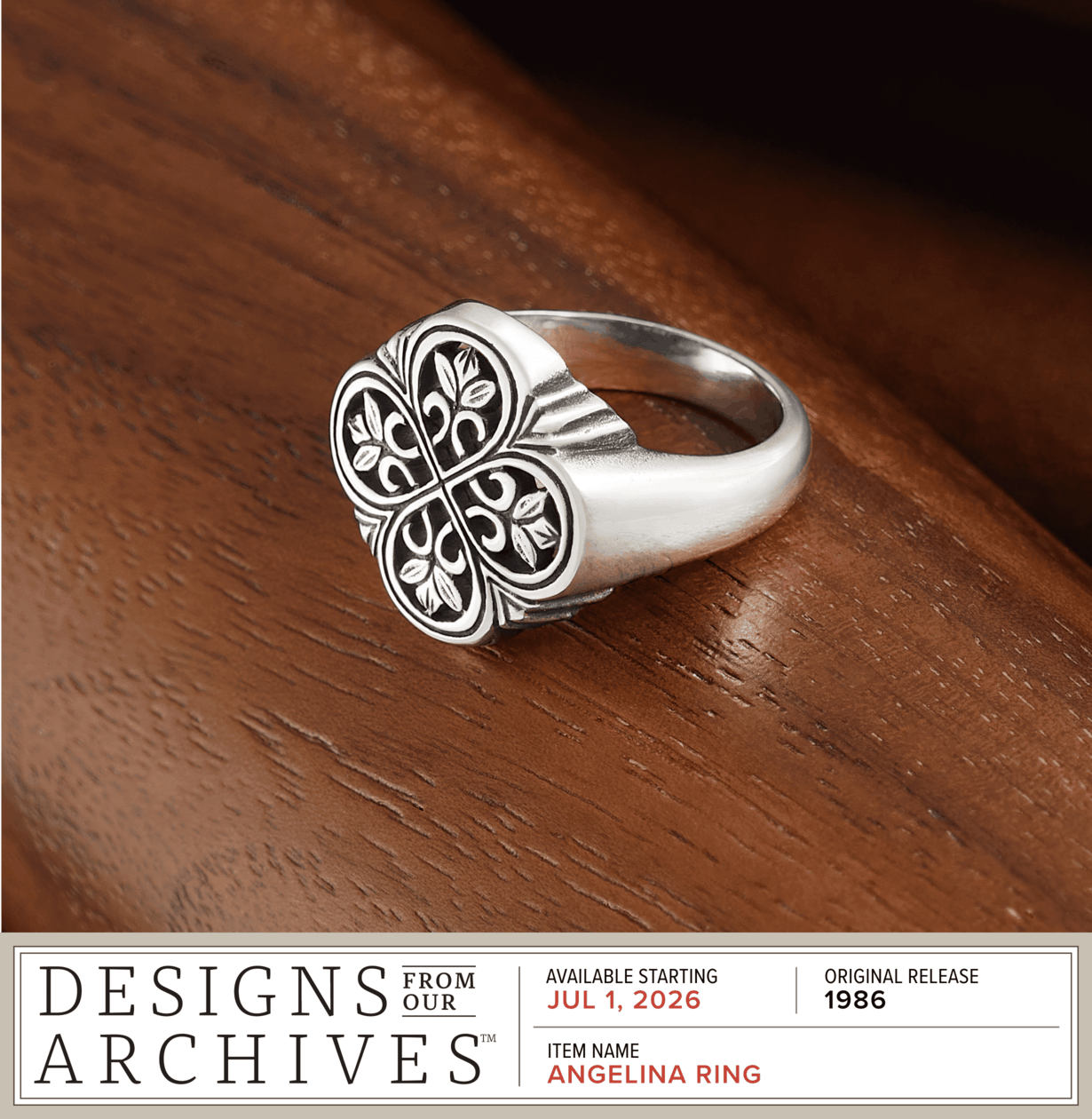 Designs From Our Archives - Available Starting JULY 1, 2026 - Original Release 1986 - Item Name: ANGELINA RING