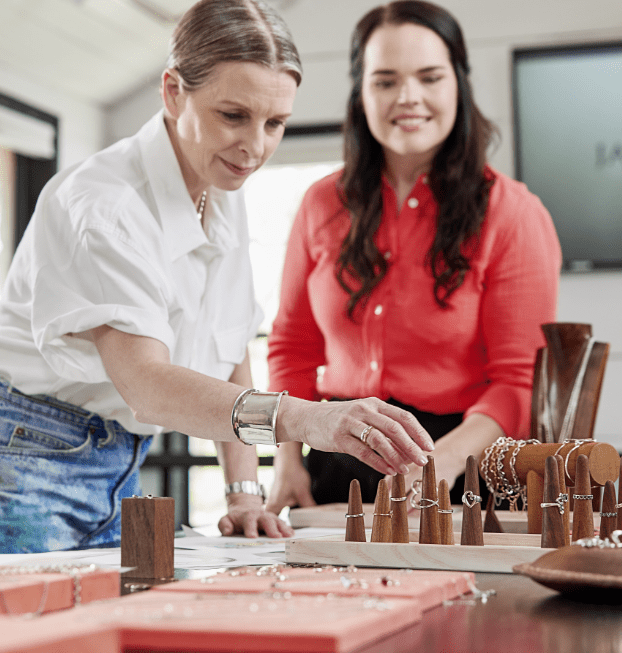 Two Jewelry Designers viewing the latest James Avery jewelry collection