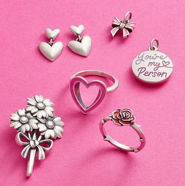 Jewelery in sterling silver, gold, enamel, stackable, and gemstones