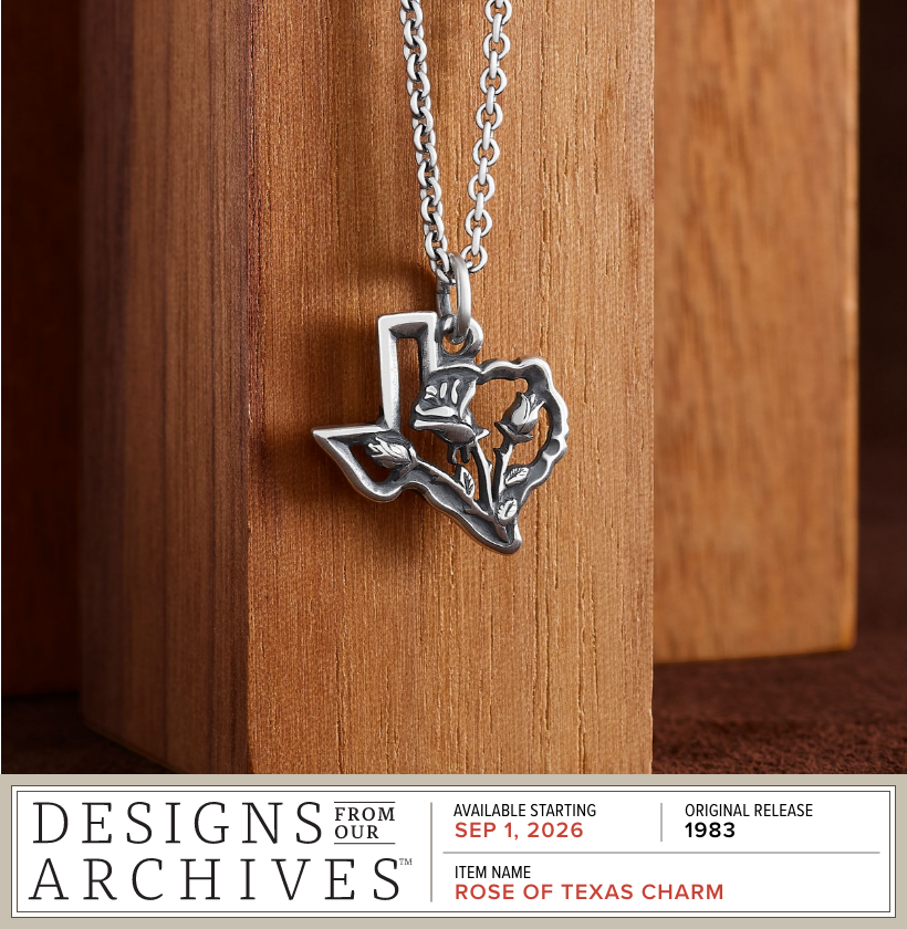 Designs From Our Archives - Available Starting SEPTEMBER 1, 2026 - Original Release 1983 - Item Name: ROSE OF TEXAS CHARM