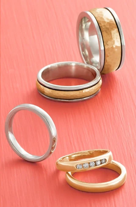 Gold and Silver wedding bands for him and her