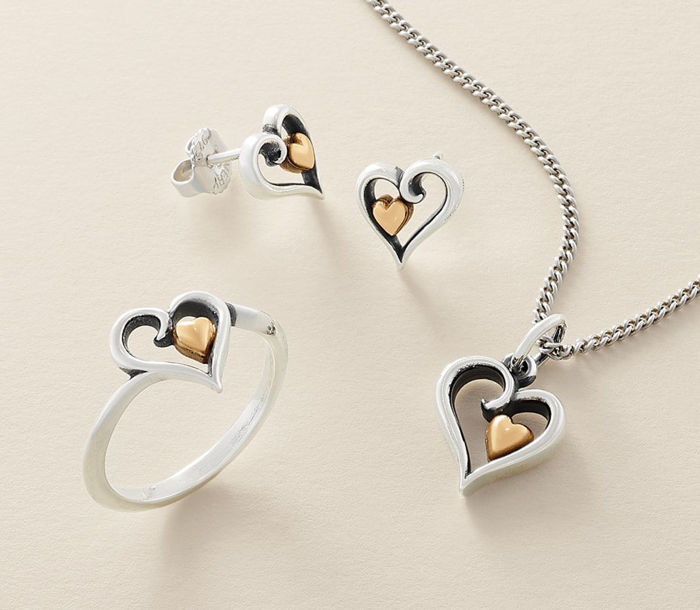 Joy of My Heart ring and other designs in sterling silver and 14K gold.