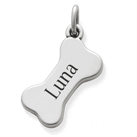 Engravable James Avery Dog Bone Charm in Sterling Silver