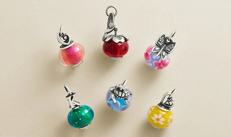 Sterling silver and colorful glass beads