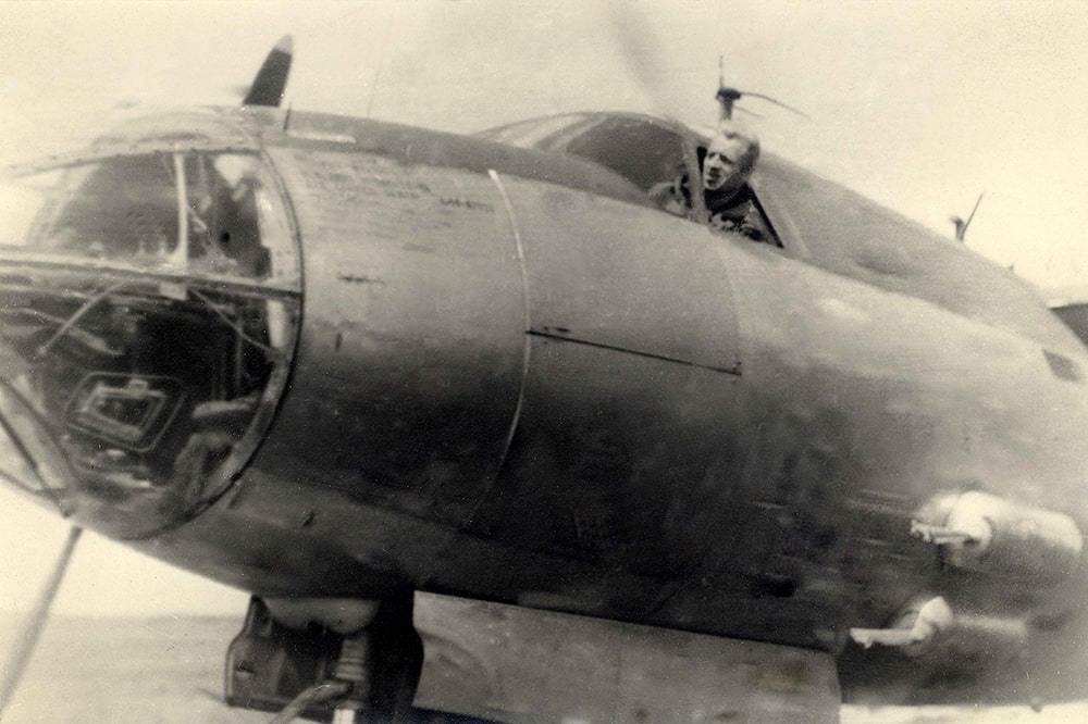 James Avery piloting a plane
