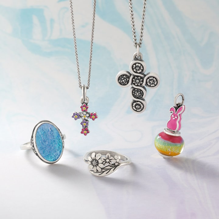 Sterling Silver and Enamel Spring Designs