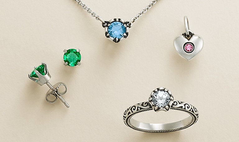 James Avery birthstone necklaces, rings, charms, and earrings